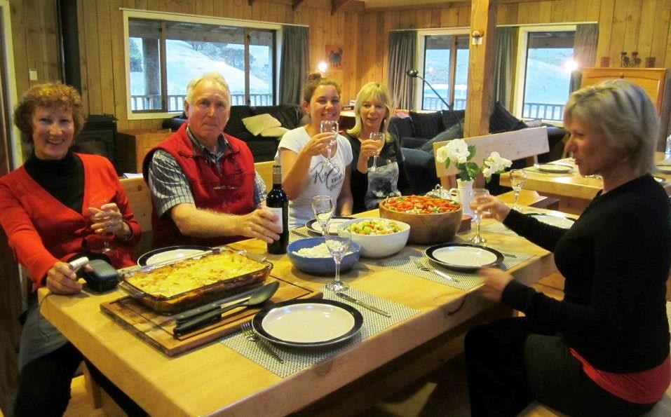 Walkers sharing a catered Whareama meal